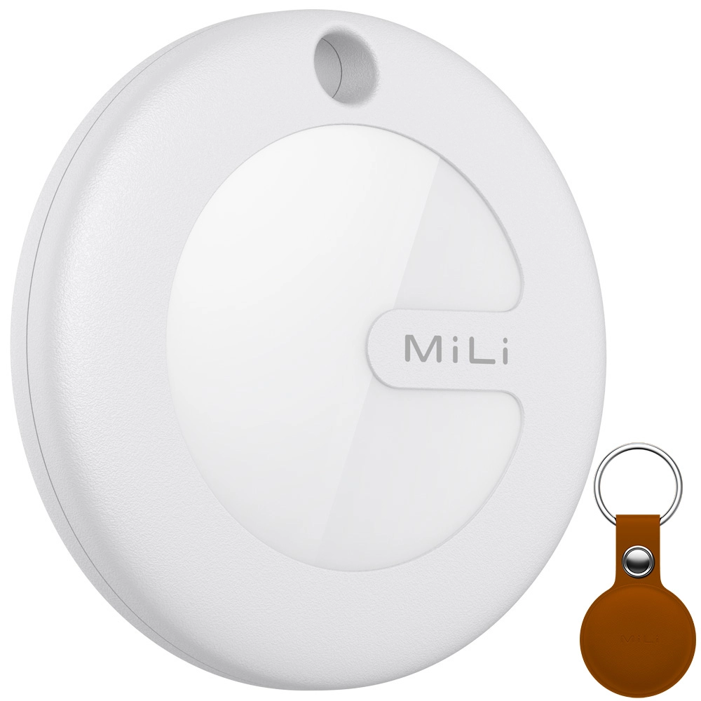 Lokalizator MiLi MiTag Biały 1szt + etui Brązowy