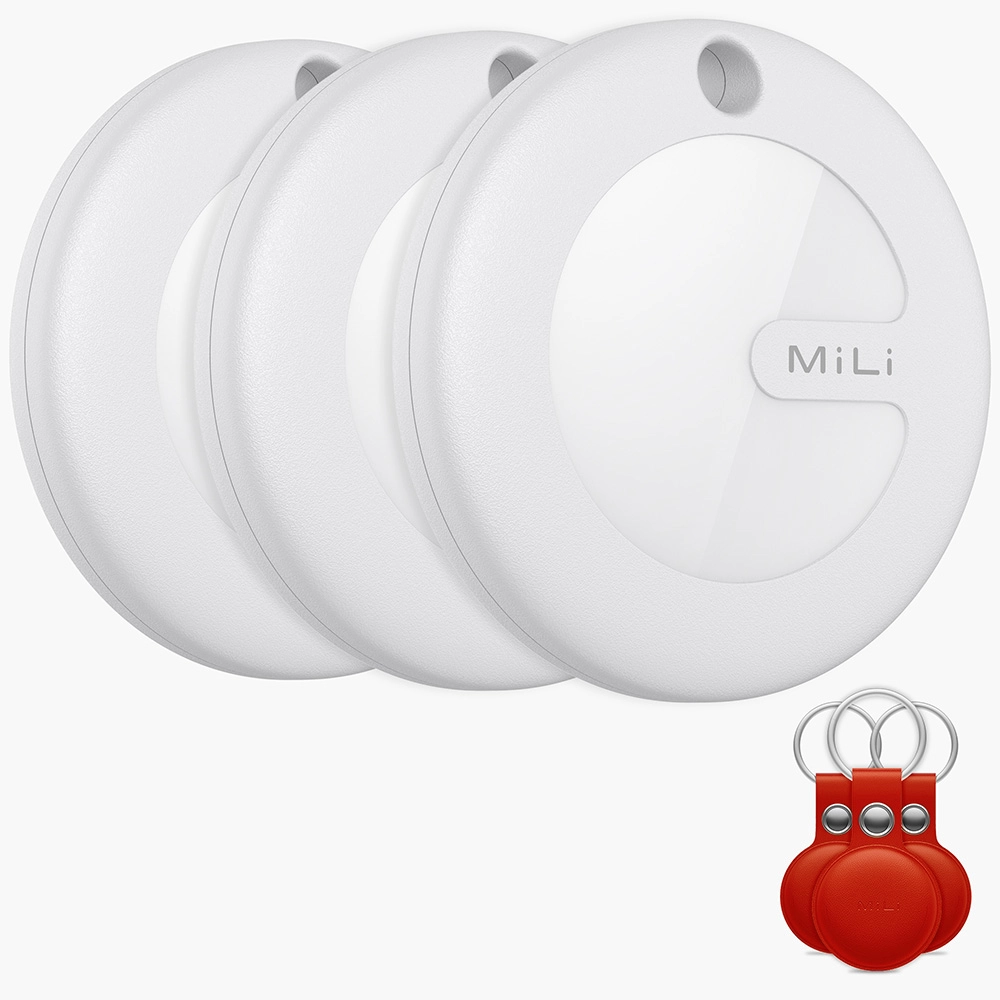 Lokalizator MiLi MiTag Biały 3szt + etui Czerwony