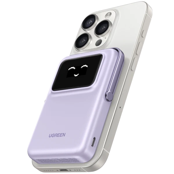 Powerbank UGREEN UNO PB572 Magnetyczny 10000mAh Qi 7,5W Fioletowy