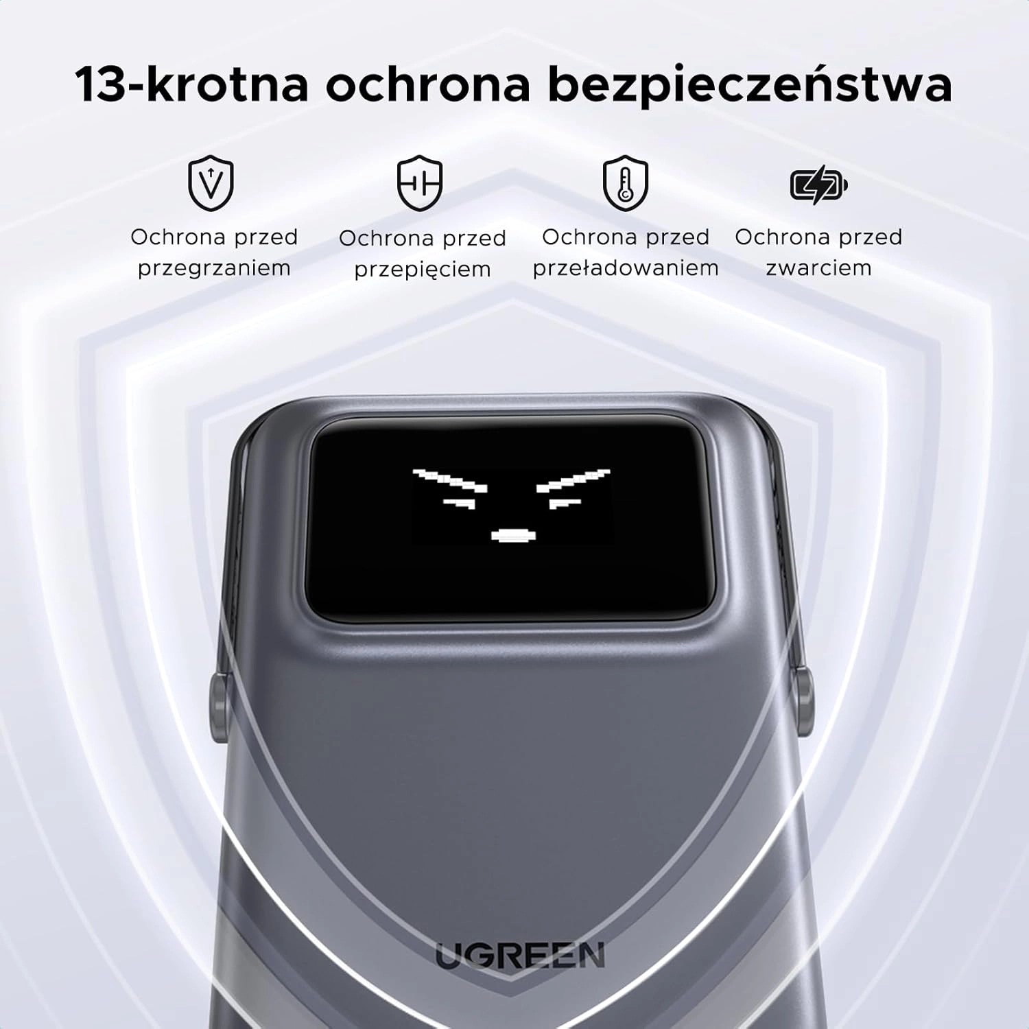 Powerbank UGREEN UNO PB572 Magnetyczny 10000mAh Qi 7,5W Fioletowy