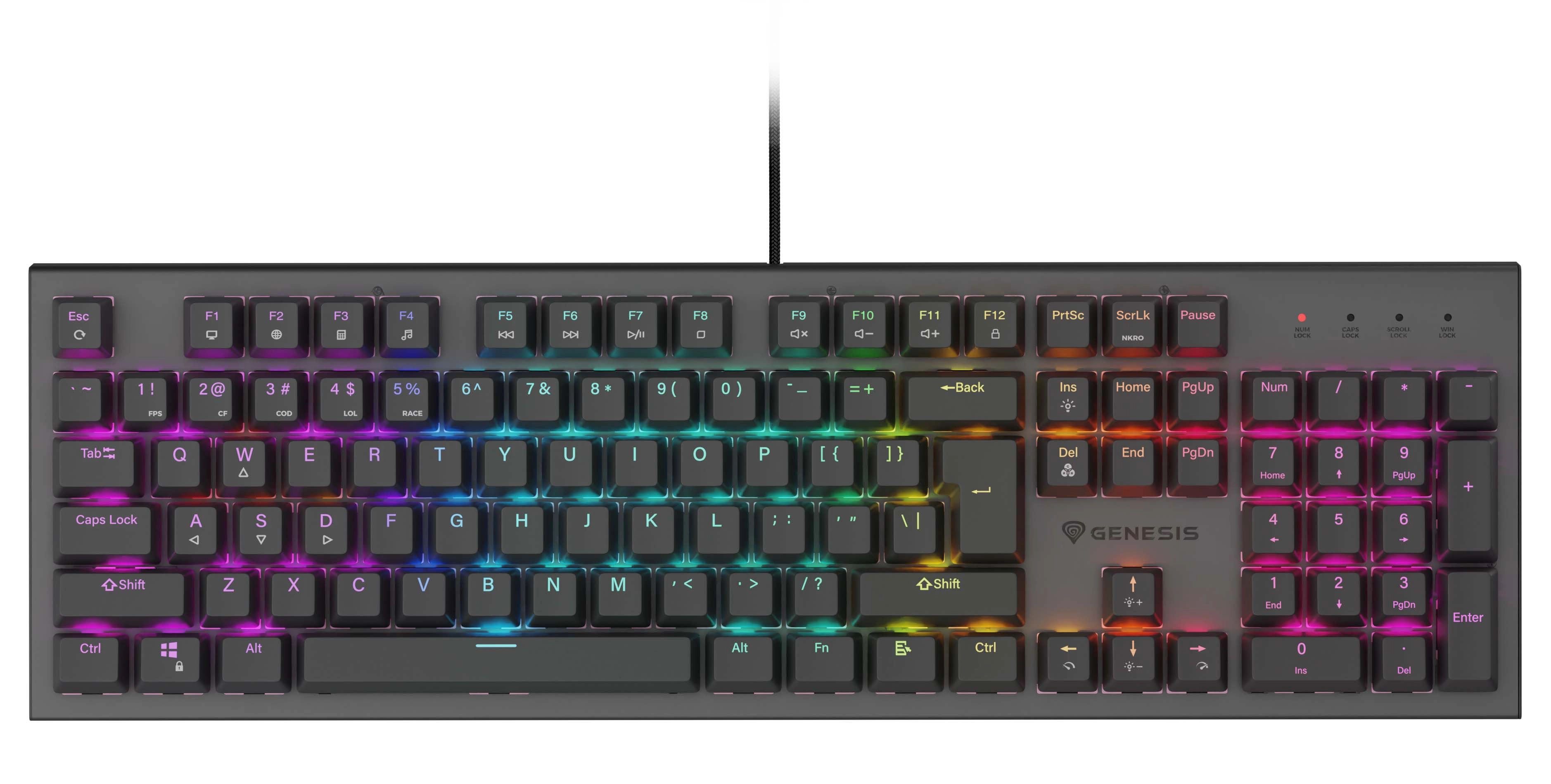 Klawiatura mechaniczna Genesis Thor 303 RGB Outemu Brown Czarny