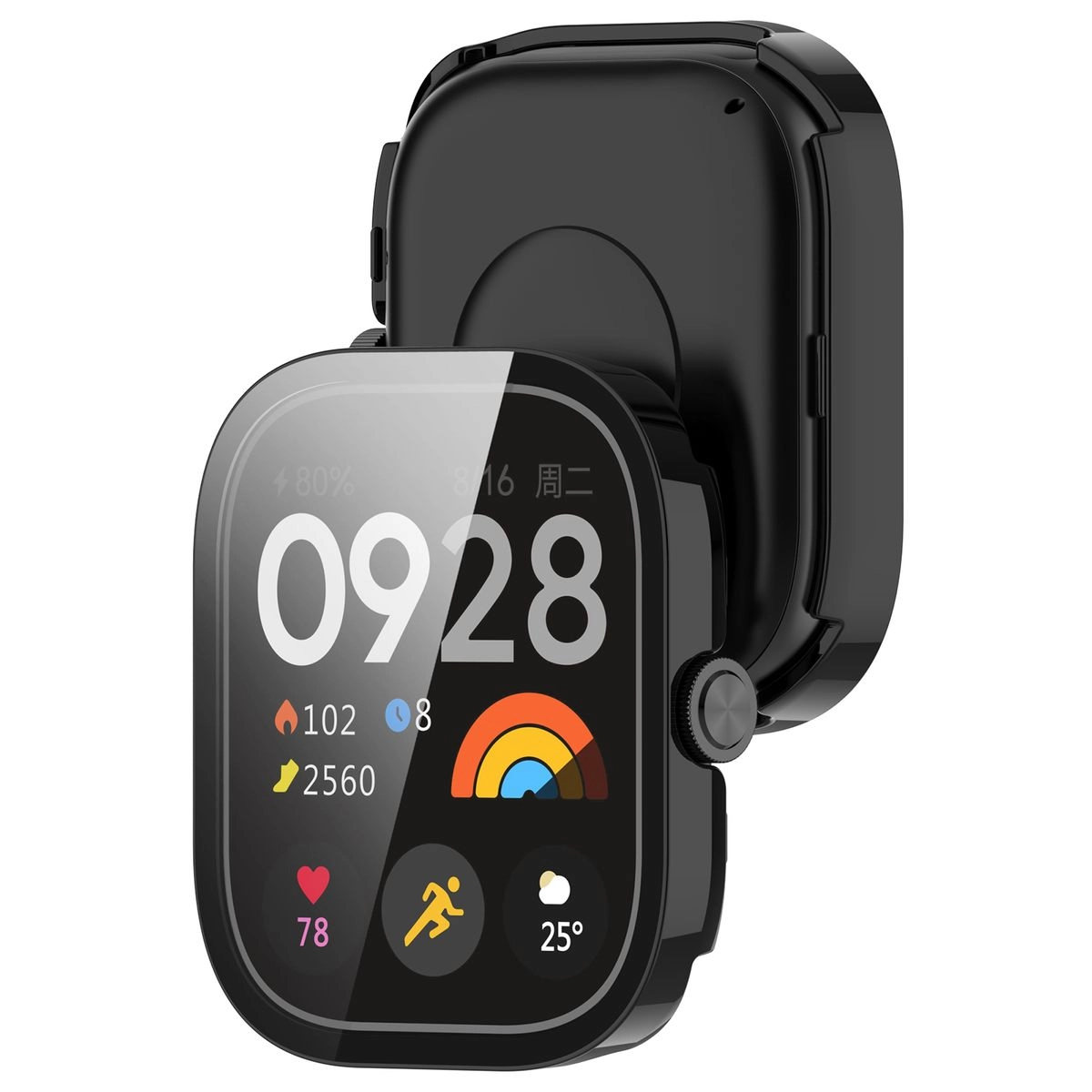 Nakładka na tarczę Bizon ze szkłem do Xiaomi Redmi Watch 5 czarny