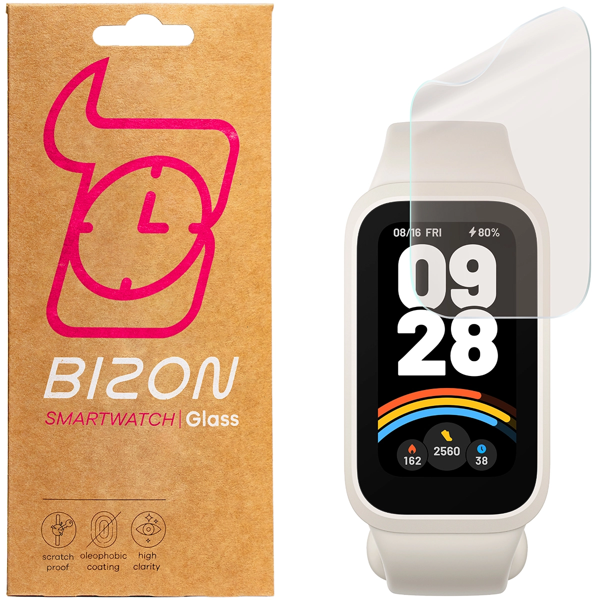 Folia ochronna Bizon matowa Film Sun do Xiaomi Mi Smart Band 9 Active , 2 sztuki