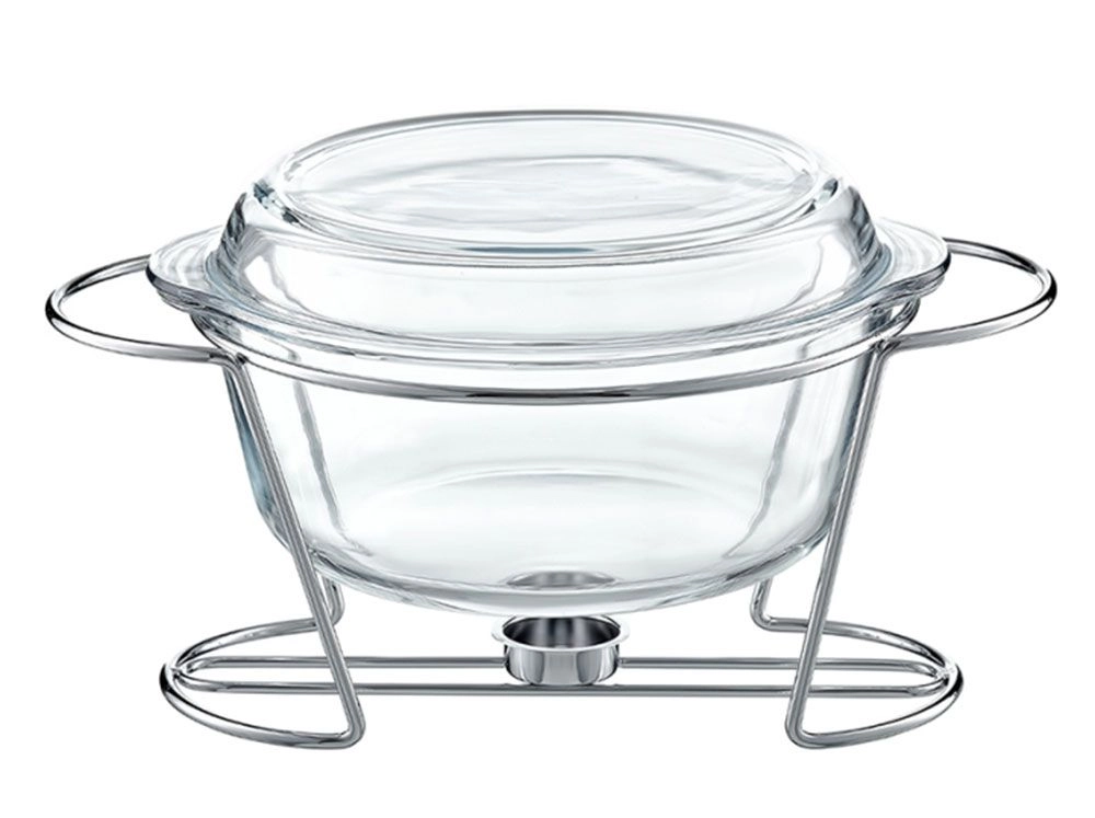 Naczynie żaroodporne Ambition z podgrzewaczem Saule 4l Srebrny