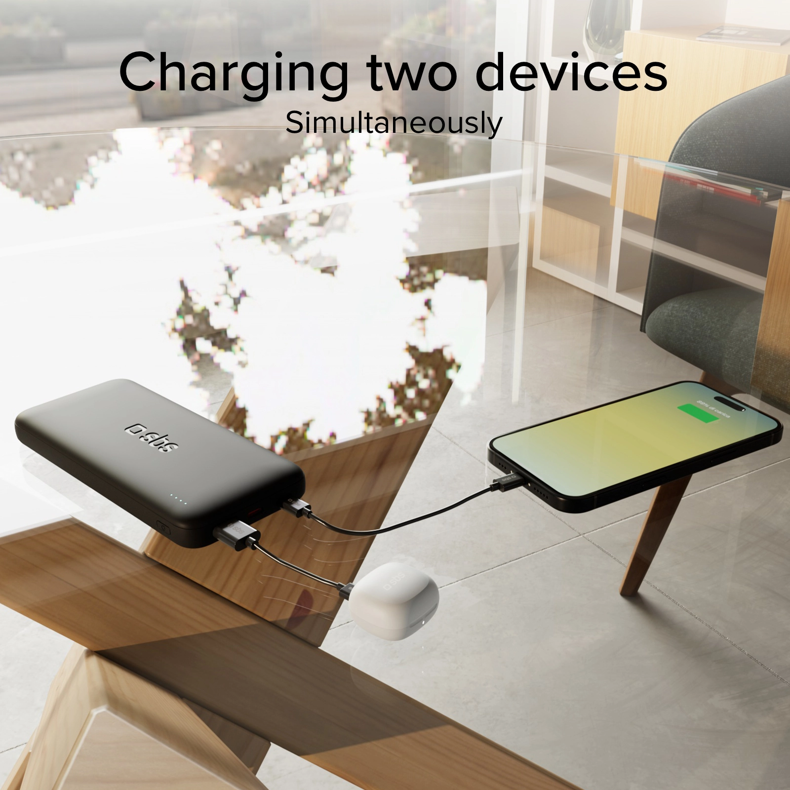 Powerbank SBS TTBB10000PO4K Infinity 10000mAh 10W Czary