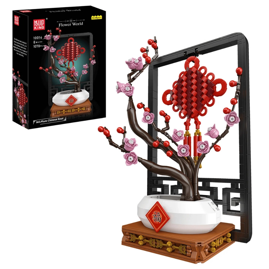 Model do składania Mould King Klocki Konstrukcyjne Bukiet Kwiatów Chińskie Drzewko Śliwkowe (10014)