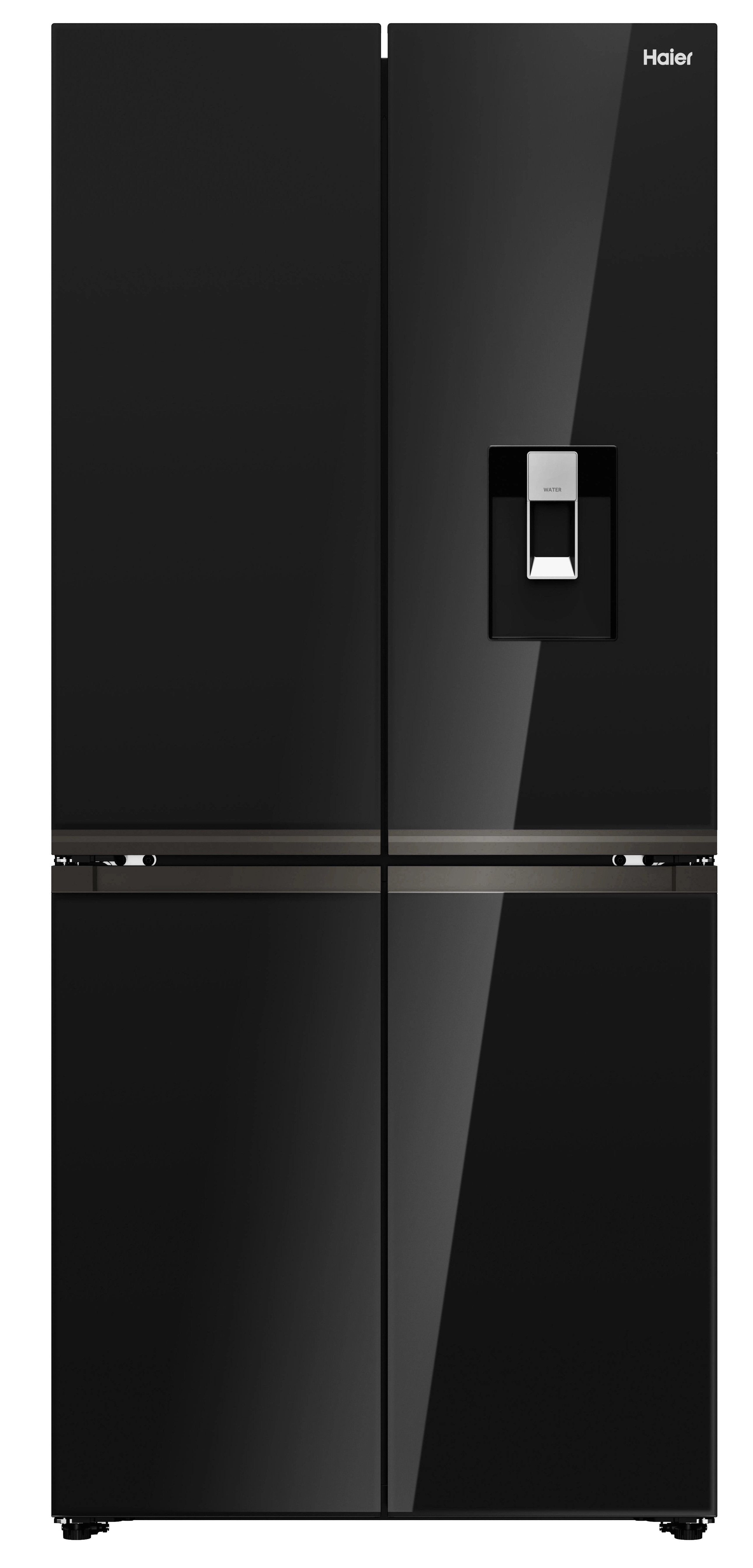 Lodówka Haier HCKR7819DWGB Pełny No Frost Space Fit Czarne szkło Oświetlenie tylnej ściany