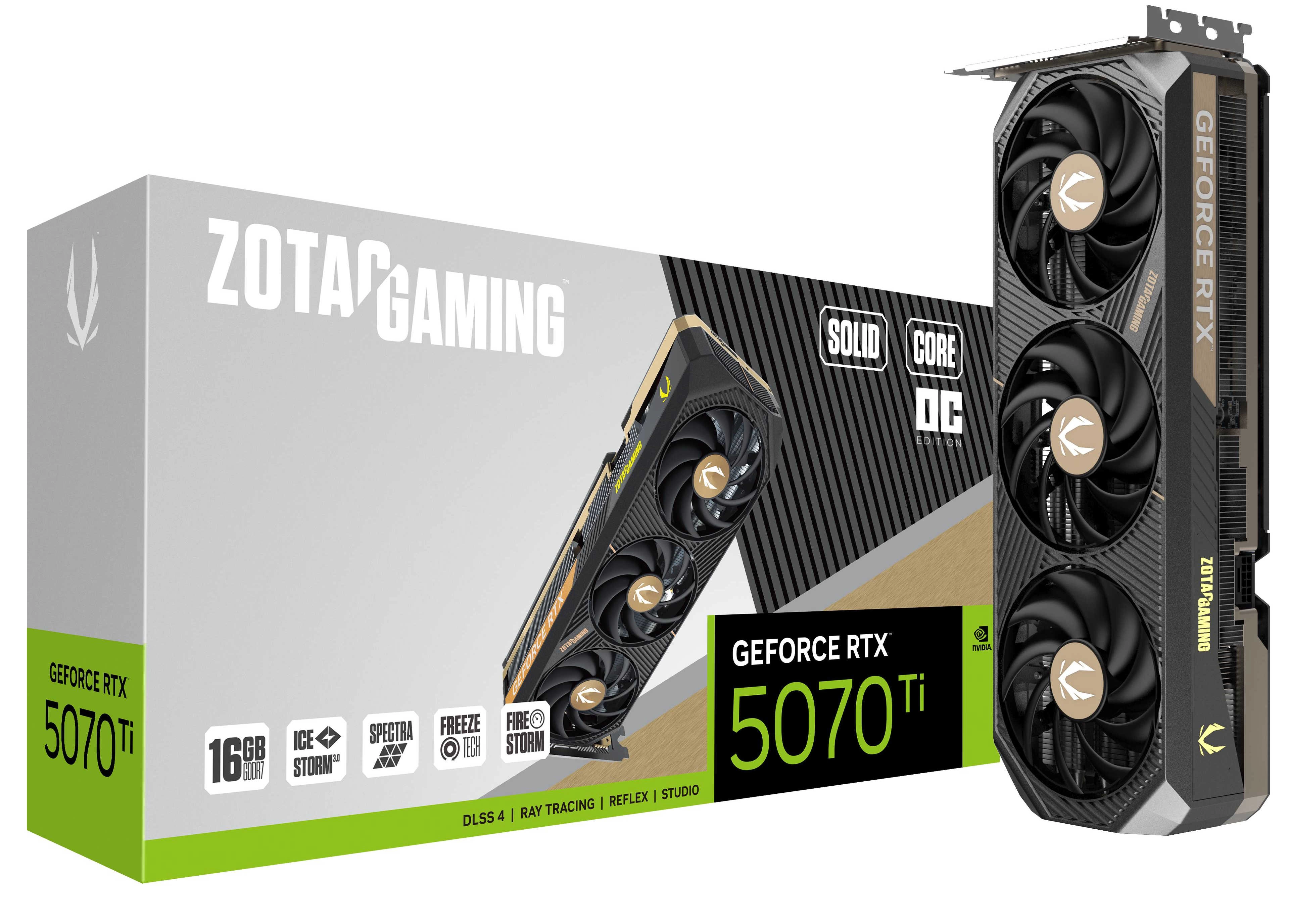 Karta graficzna Zotac Gaming GeForce RTX 5070 Ti SOLID CORE OC 16GB GDDR7 256bit DLSS 4