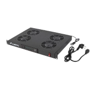 Lanberg AK-1503-B LCD Poziomy 1U z Termostatem do Szaf 19" 4 Wentylatory 230V Czarny