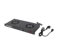 Lanberg AK-1502-B Poziomy 1U z Termostatem do Szaf 19" 2 Wentylatory 230V Czarny