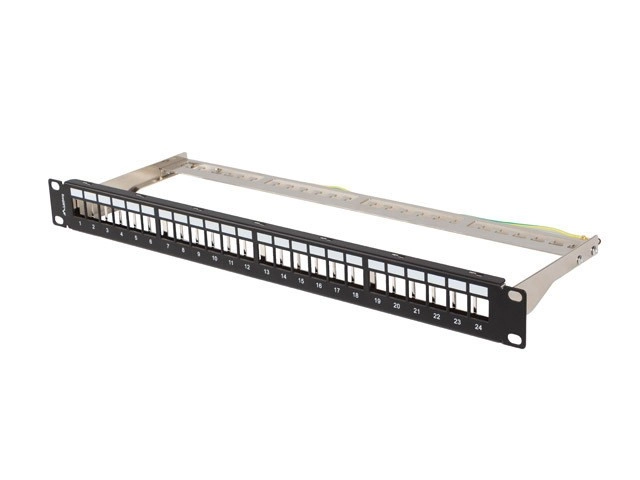 Patch panel Lanberg PPKS-0924-B PUSTY 24 PORT 1U 19" FTP Czarny