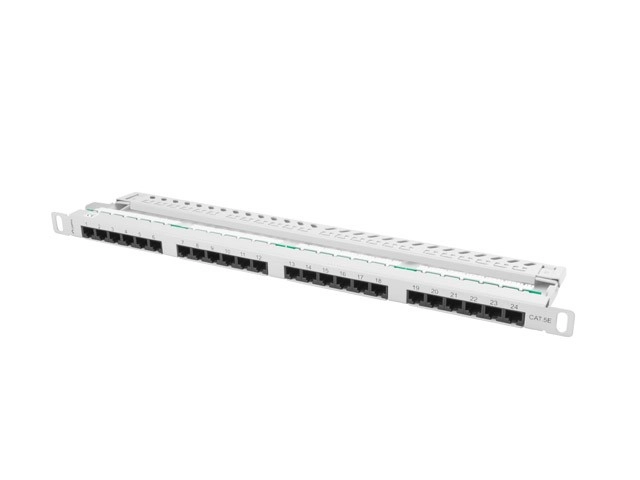 Patch panel Lanberg PPU5-0024-S 24 PORT 0.5U 19" KAT.5E UTP Szary