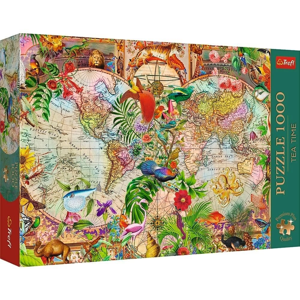 Puzzle Tea Time Antyczna mapa świata 1000 elementów