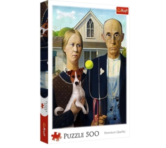Puzzle American Gothic: Psia Edycja 500 elementów