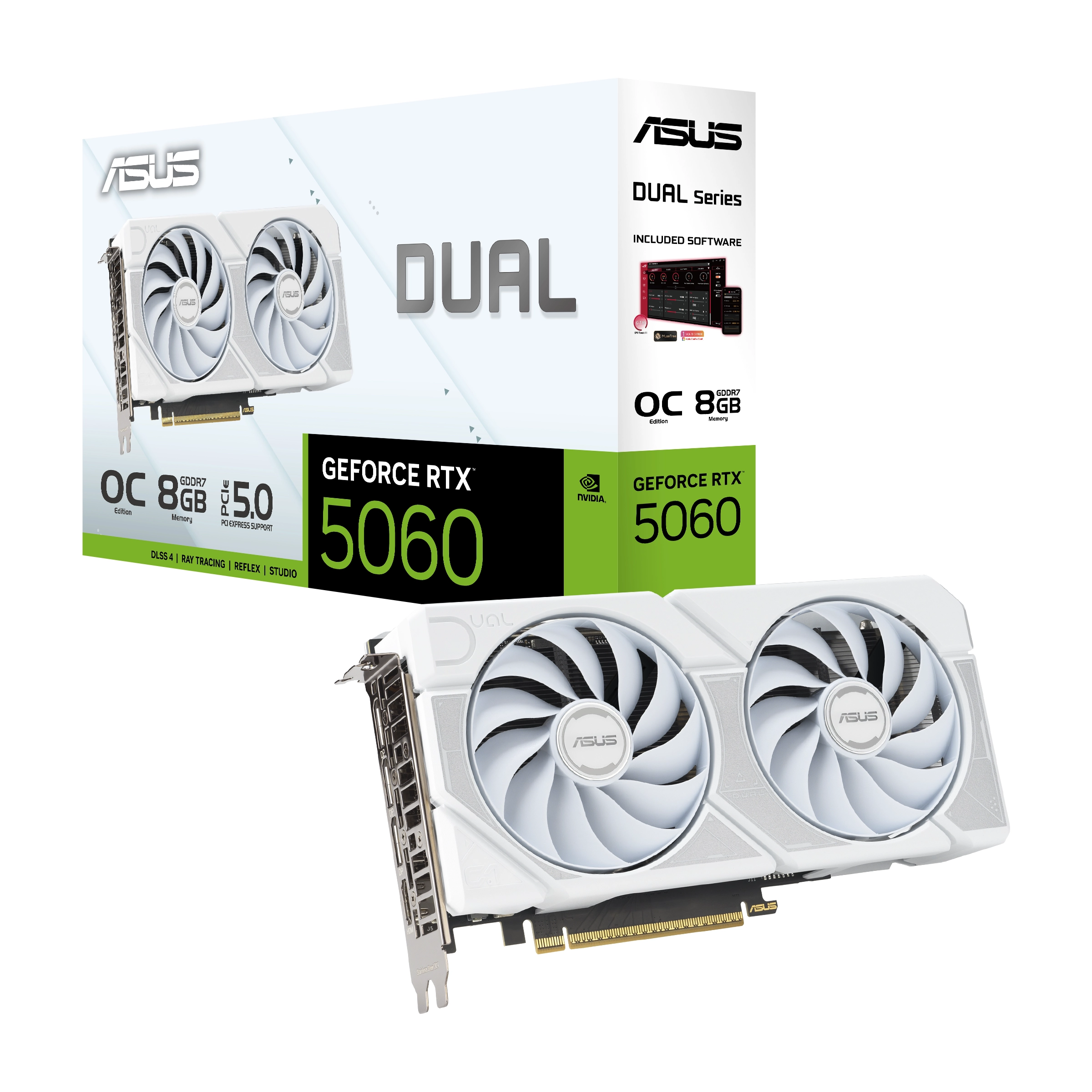 Karta graficzna ASUS Dual GeForce RTX 5060 White OC Edition 8GB GDDR7 128bit DLSS 4
