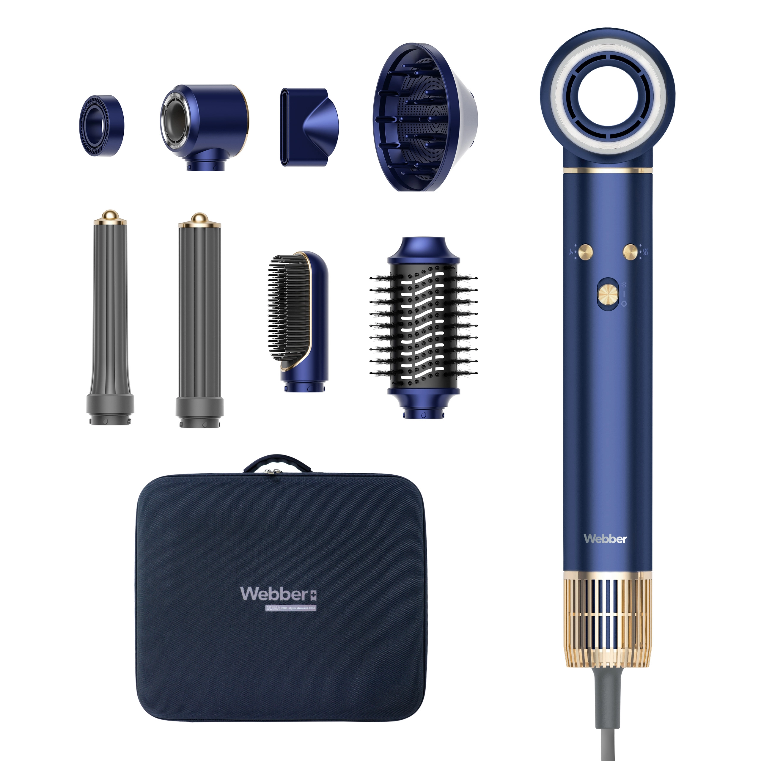 Suszarka do włosów Webber Ultra PRO-styler Airwave HD4 Dyfuzor Zimny nawiew 1300W 3 prędkości 3 temperatury