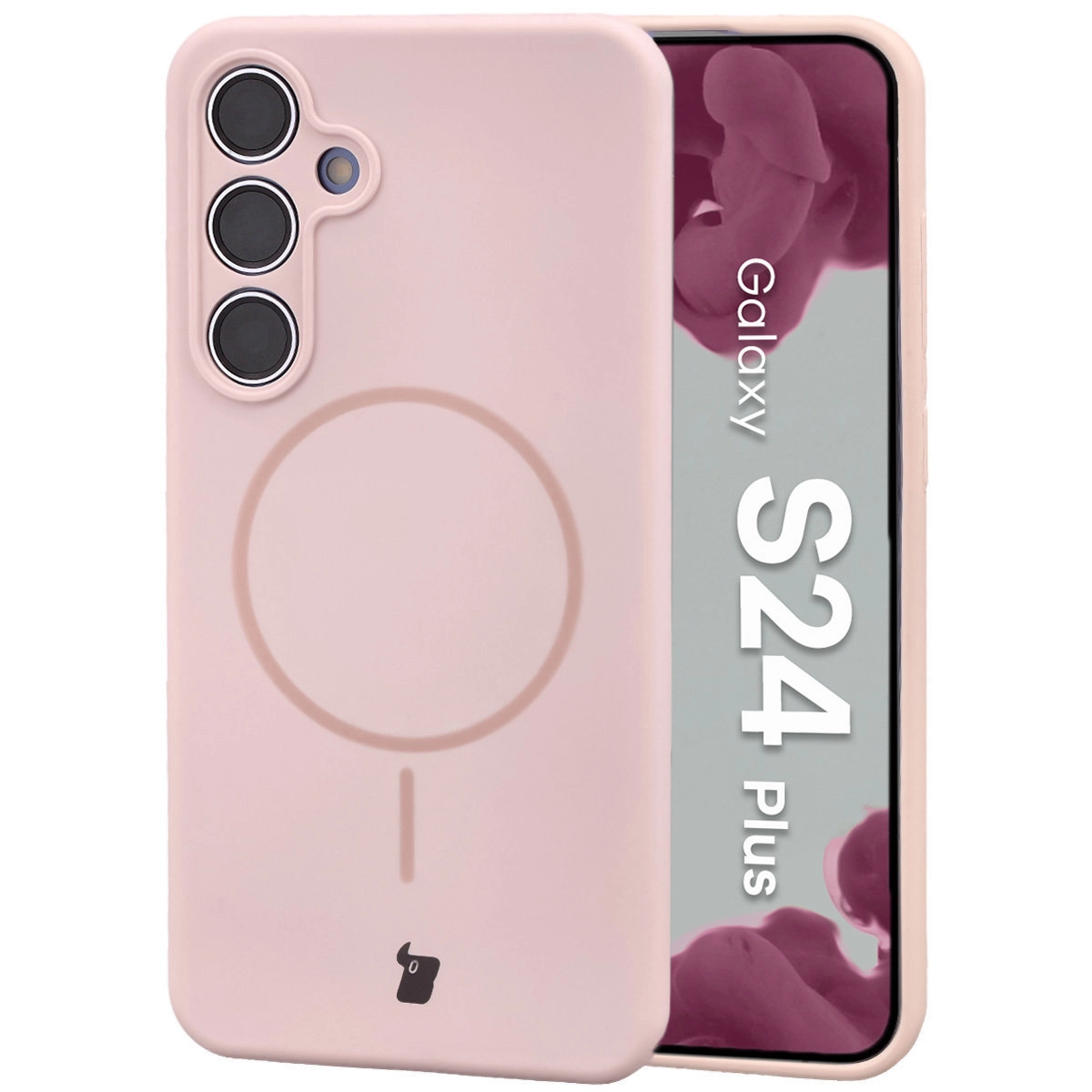 Etui Bizon Soft z MagSafe do Samsung Galaxy S24 Plus Jasnoróżowy