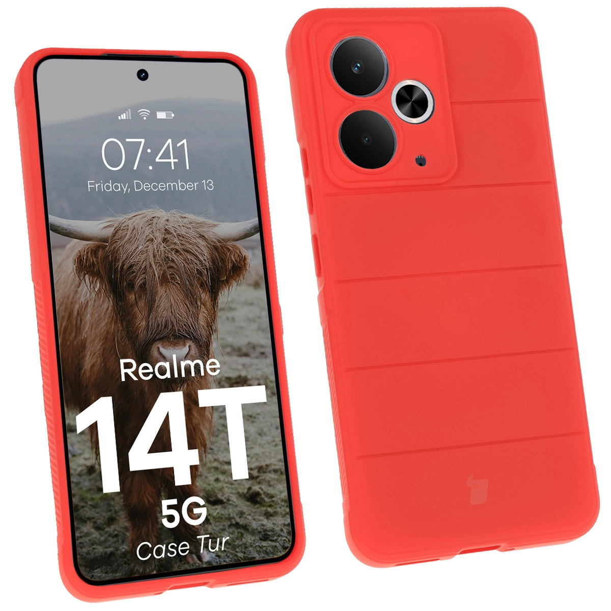 Etui Bizon Tur do Realme 14T 5G Czerwony