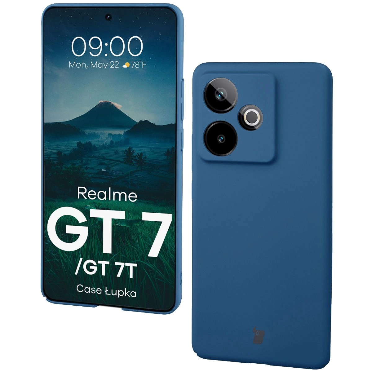 Etui Bizon Łupka do Realme GT 7 / Realme GT 7T Niebieski