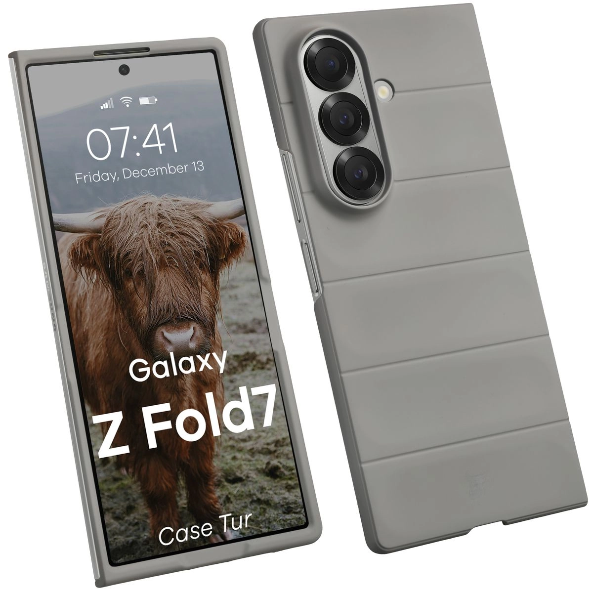 Etui Bizon Tur do Samsung Galaxy Z Fold7 Jasnoszary