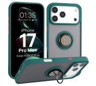 Bizon z uchwytem na palec Hybrid Ring do Apple iPhone 17 Pro Max Przydymione z zieloną ramką