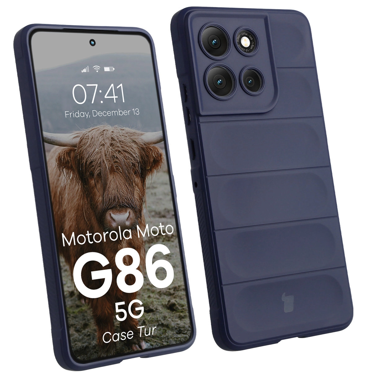 Etui Bizon Tur do Motorola Moto G86 5G Granatowy