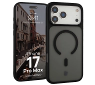 Bizon MatteO z MagSafe do iPhone 17 Pro Max Półprzezroczyste z czarną ramką