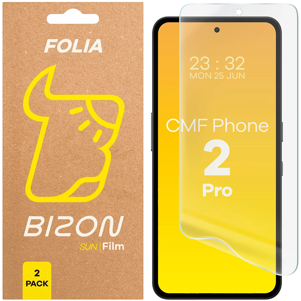 Folia ochronna Bizon 2 x matowa Film Sun do Nothing CMF Phone 2 Pro