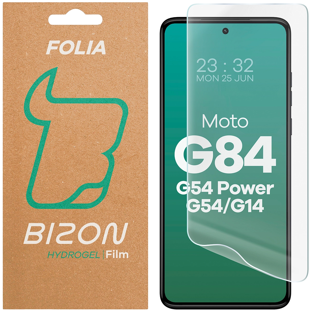 Folia hydrożelowa Bizon na ekran Hydrogel Front do Motorola Moto G14 / G54 / G54 5G Power / G84 1 sztuka
