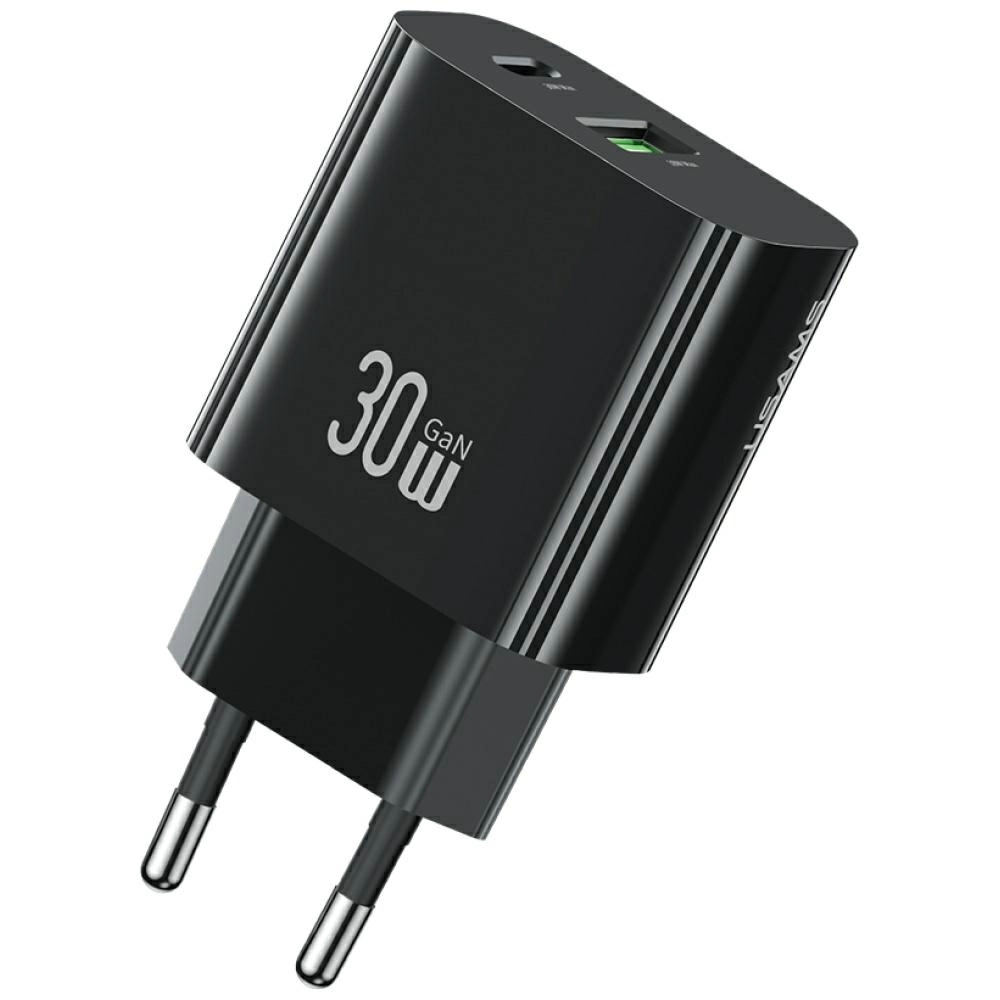 Ładowarka sieciowa USAMS CC316 T65 30W 1x USB-C 1x USB-A Fast Charging Czarny
