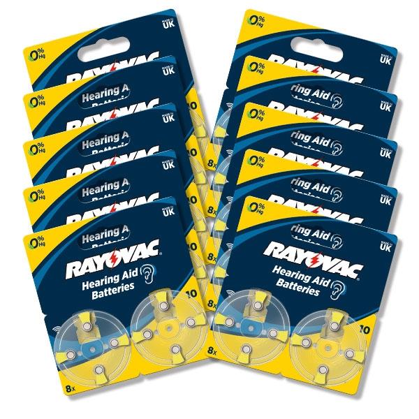 Baterie Rayovac do aparatu słuchowego typ 10 (80 szt.)