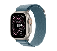 Apple Watch Ultra 3 GPS + Cellular koperta z naturalnego tytanu Czarna 49mm Opaska Alpine Niebieska Rozmiar M