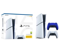 Sony PlayStation 5 Slim E Chassis (PS5) 1TB z napędem + Dodatkowy Pad Wieczorny kobalt
