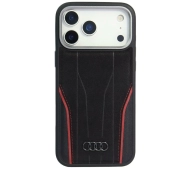 AUDI Genuine Leather MagSafe do iPhone 17 Pro Max Czarno-czerwony