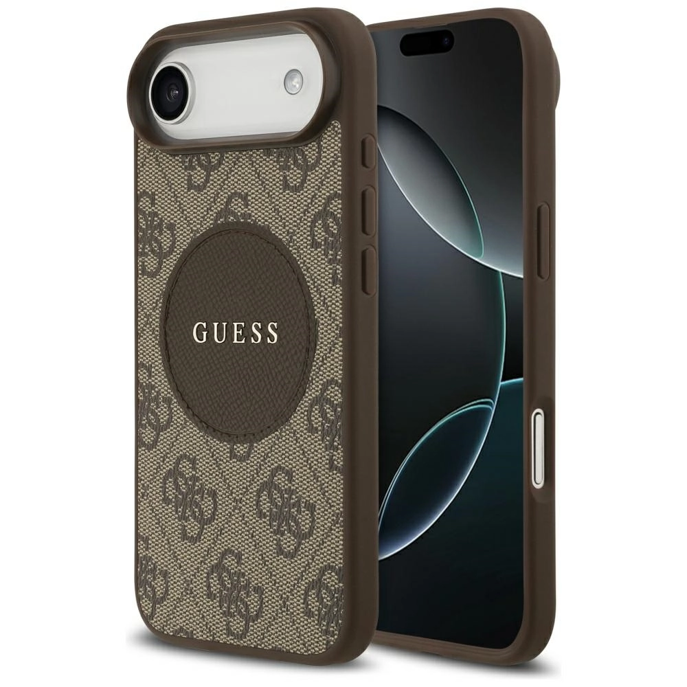Etui Guess 4G Circle Classic Logo MagSafe do iPhone Air Brązowy