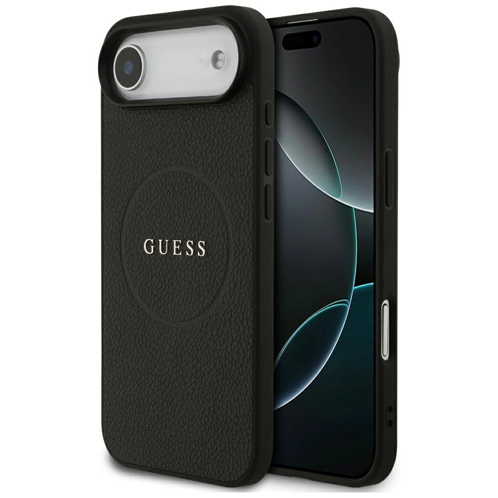 Etui Guess Grained Ring MagSafe do iPhone Air Czarny