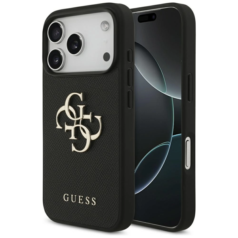 Etui Guess Grained Big 4G & Classic Logo do iPhone 17 Pro czarny