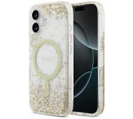 Guess Resin Bottom Glitter MagSafe do iPhone 17 złoty