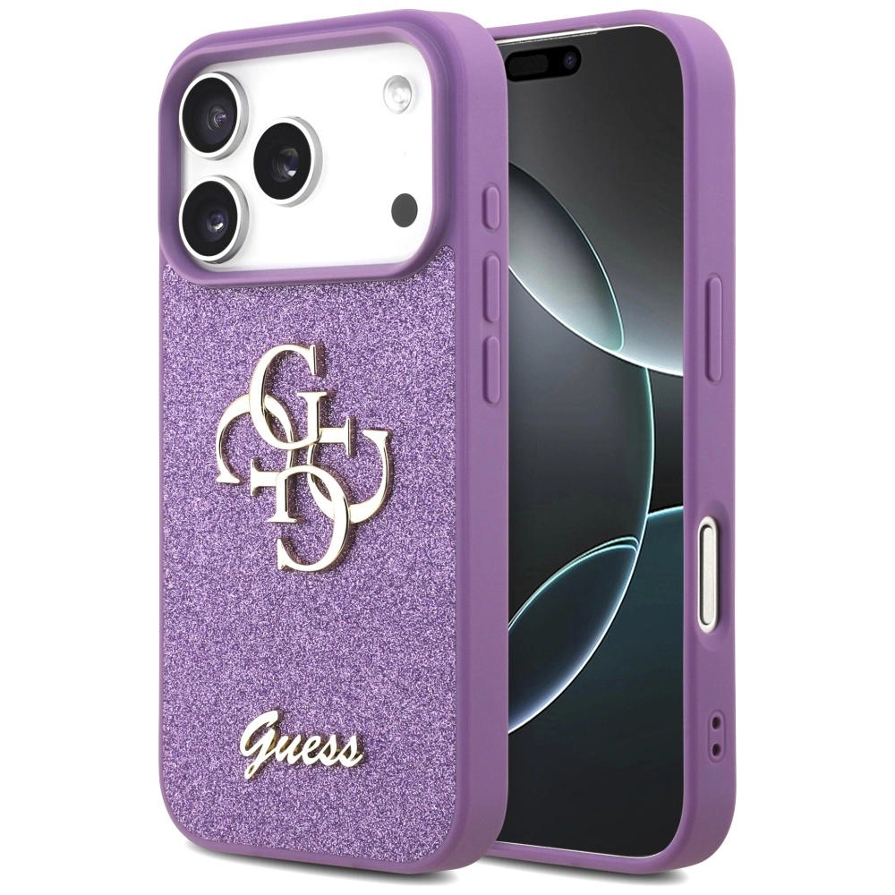 Etui Guess Fixed Glitter Big 4G do iPhone 17 Pro liliowy