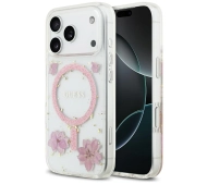 Guess Rhinestone Triangle Logo do iPhone 17 Pro różowy