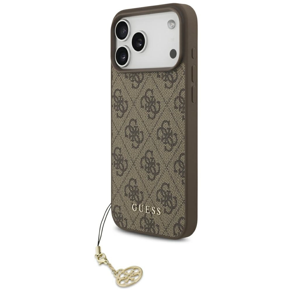 Etui Guess 4G Charms Collection MagSafe do iPhone 17 Pro Max Brązowy