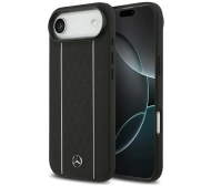Mercedes-Benz Leather Star Pattern Stripes MagSafe do iPhone Air czarny