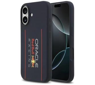 Etui Red Bull Racing Silicone Oversize Vertical Logo MagSafe do iPhone 17 Granatowy