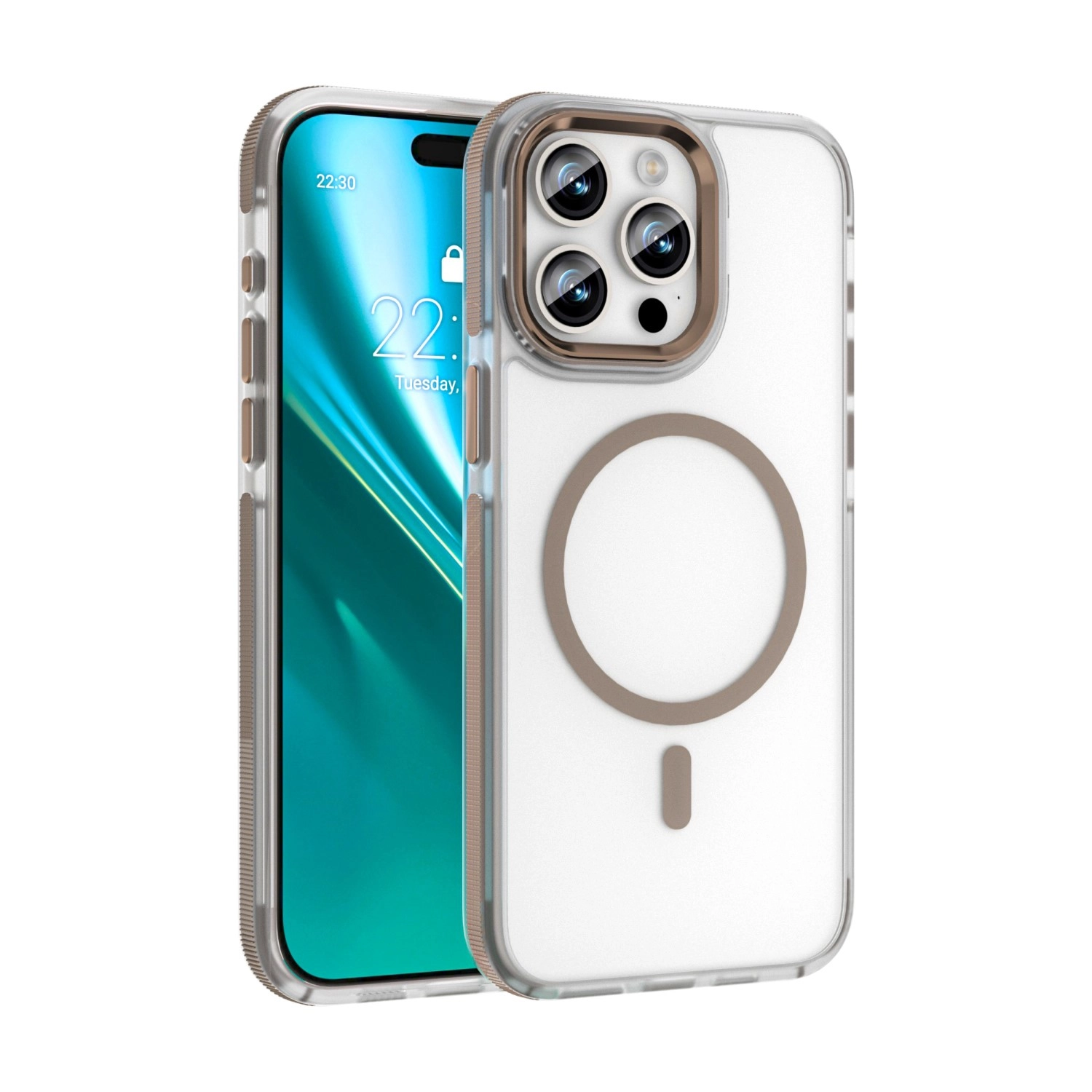 Etui Etteri Icy Mag do iPhone 15 Pro Złoty