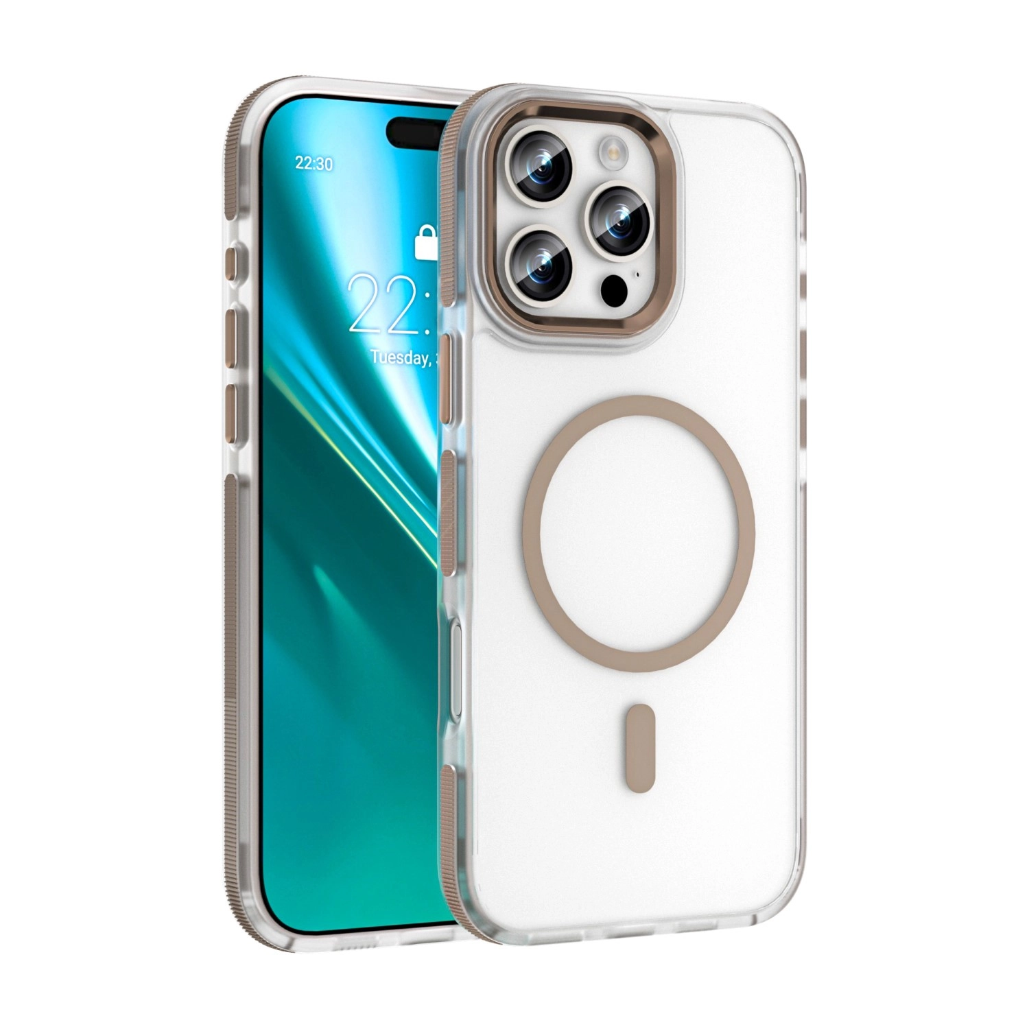 Etui Etteri Icy Mag do iPhone 16 Pro Złoty