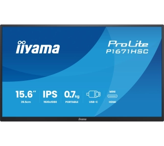 Monitor iiyama ProLite P1671HSC-B1 15,6" IPS Full HD 60Hz 3ms Przenośny