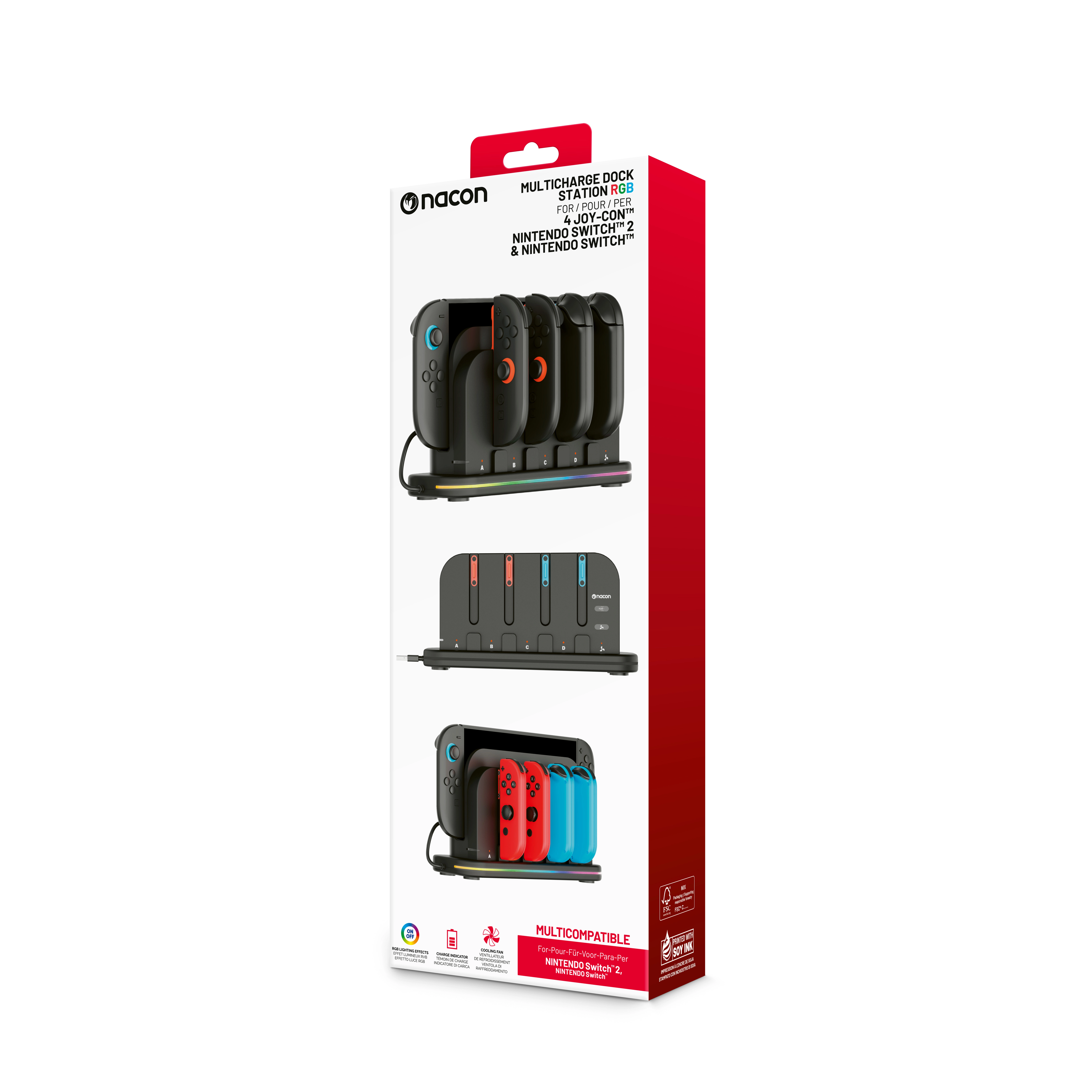 Ładowarka Nacon SWITCHNEWDOCK+JC do kontrolerów Joy Con z podstawką RGB pod dock Nintendo Switch 2