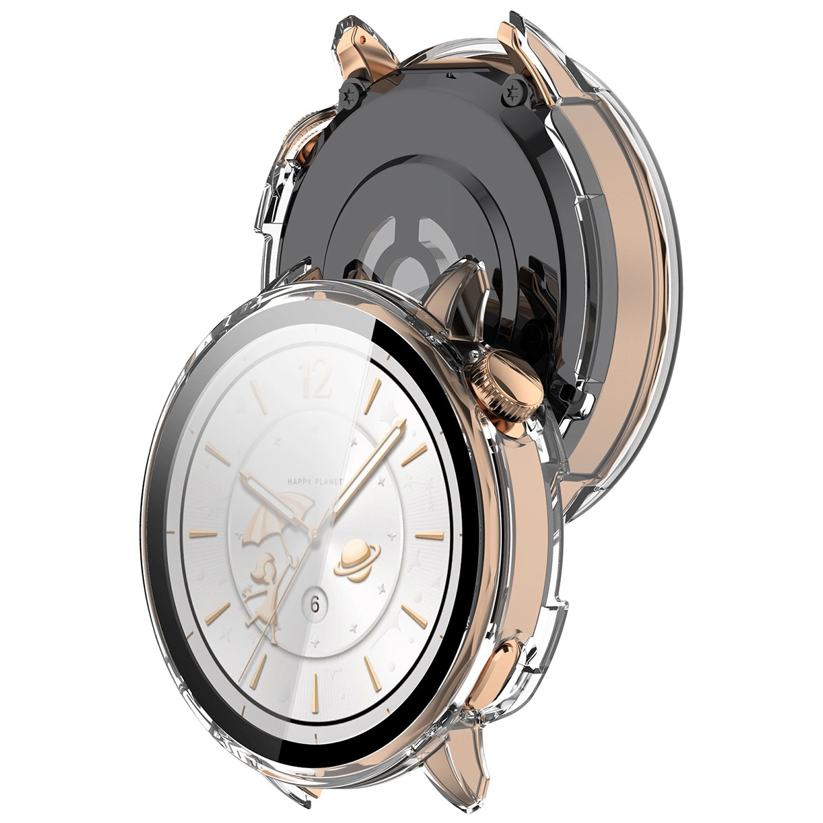 Nakładka na tarczę Bizon ze szkłem do OnePlus Watch 3 43 mm przezroczysty