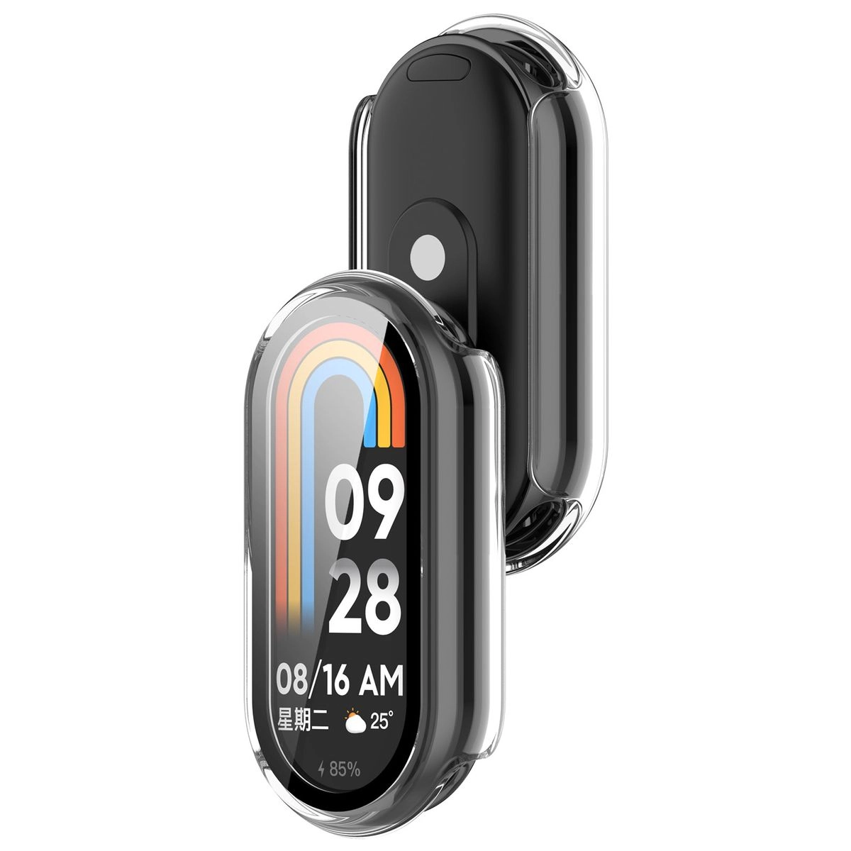 Nakładka na tarczę Bizon ze szkłem do Xiaomi Smart Band 10 przezroczysty