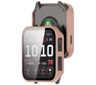 Nakładka na tarczę Bizon ze szkłem do Garmin Venu X1 różowy